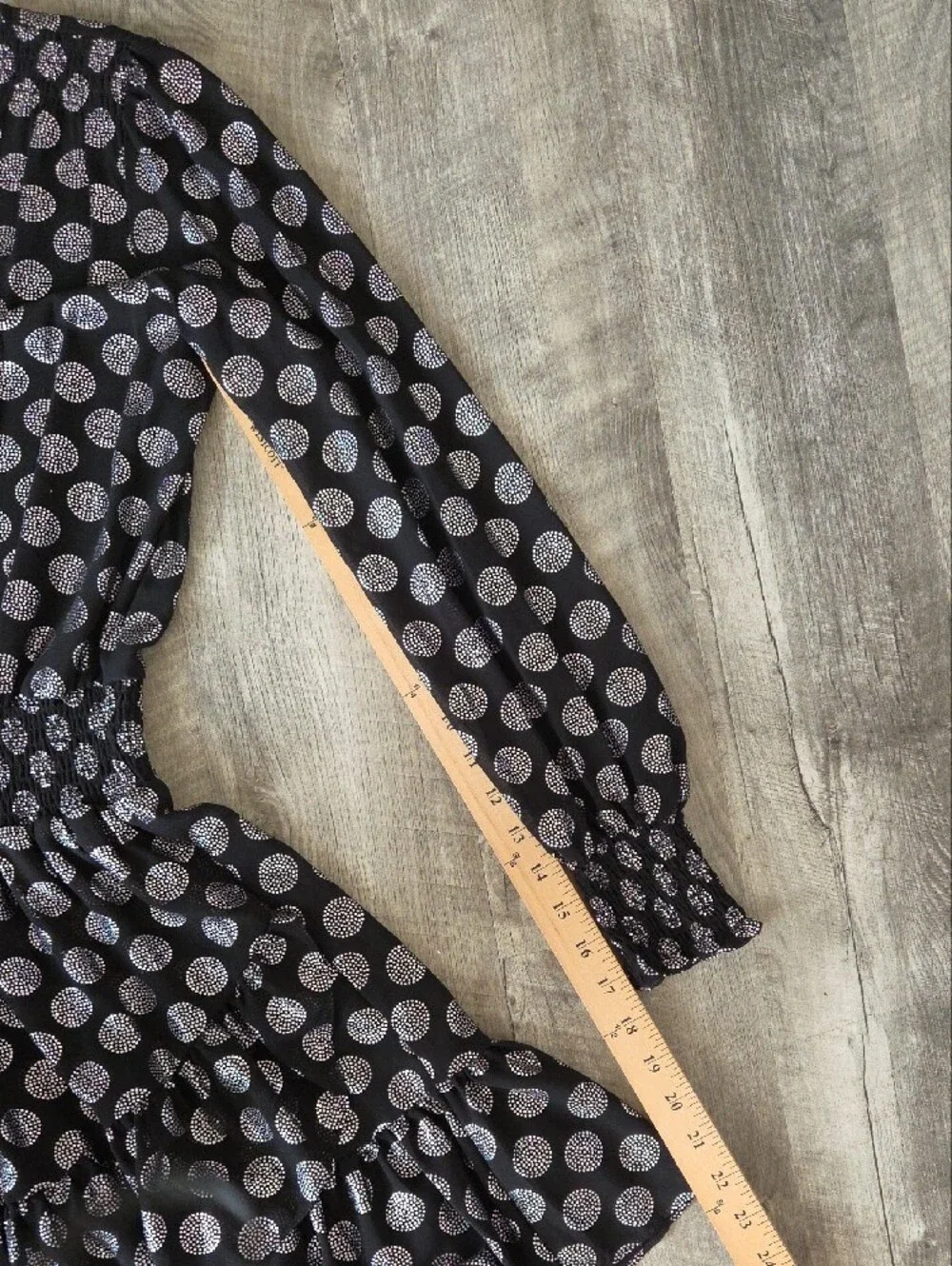 Michael Kors Black Long-Sleeve Polka Dot Dress Size Small